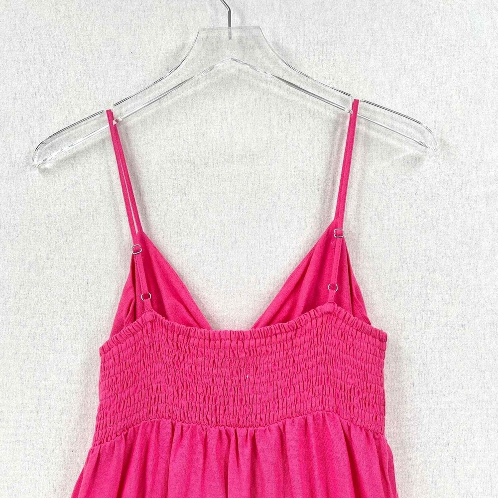 TABITHA BROWN X TARGET Tie Front Linen Maxi Dress XS Pink Red Colorblock Strappy - Picture 6 of 14